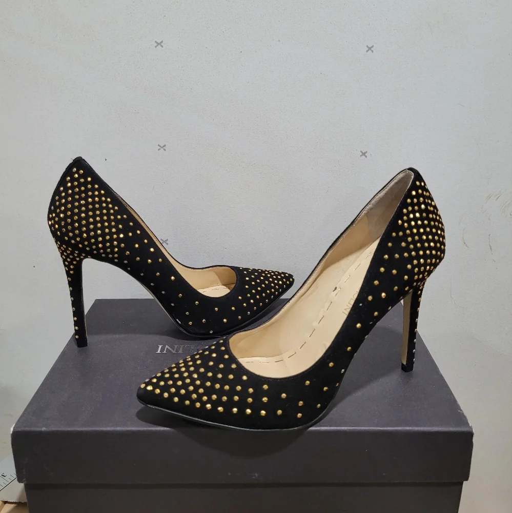 Enzo Angiolini Eaflorelli Black Suede Pump Heels